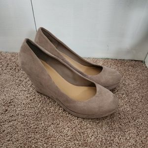Tan Suede Wedges
